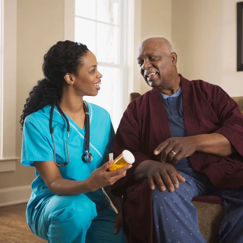 Visiting Carer with Elderly Man - Visiting Care